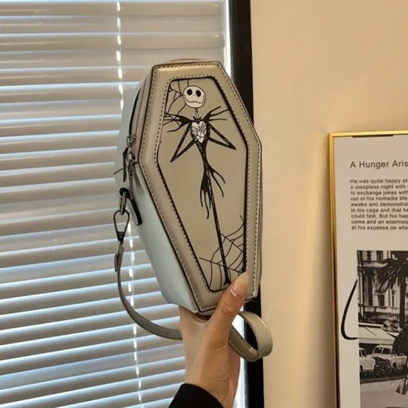 New! Jack Skellington Coffin Shaped Novelty Bag Nightmare before Christmas - Picture 2 of 7